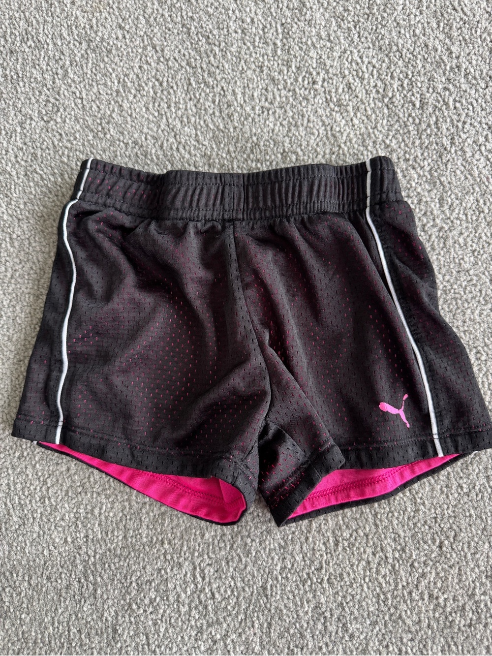 Puma Black Shorts with Pink Liner and Logo